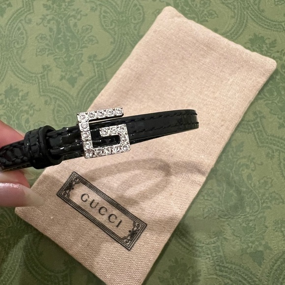 Gucci Leather Bracelet Sz M - Picture 1 of 9